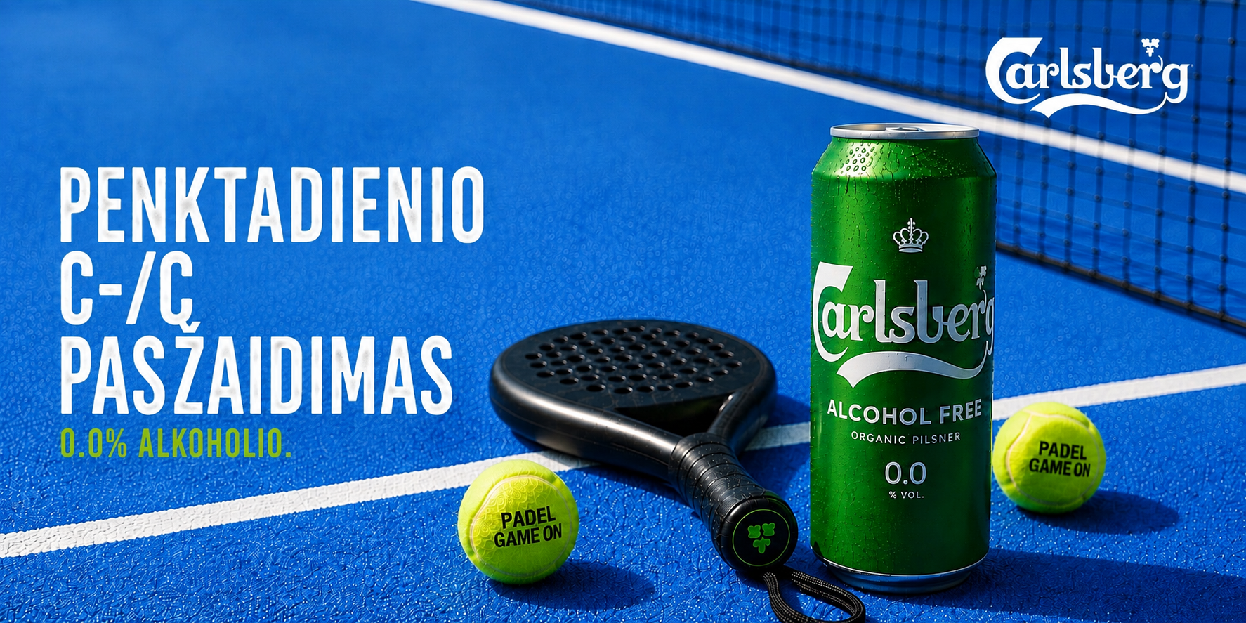 C-/C lygio PENKTADIENIO C-/C BENDRAS PASIŽAIDIMAS_CARLSBERG NEALKOHOLINIS – padelio pasižaidimas Vilniuje